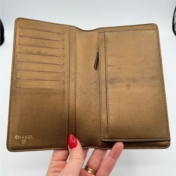 Rare Chanel Bronze Mosaic Pattern Wallet - Picture 6 of 9